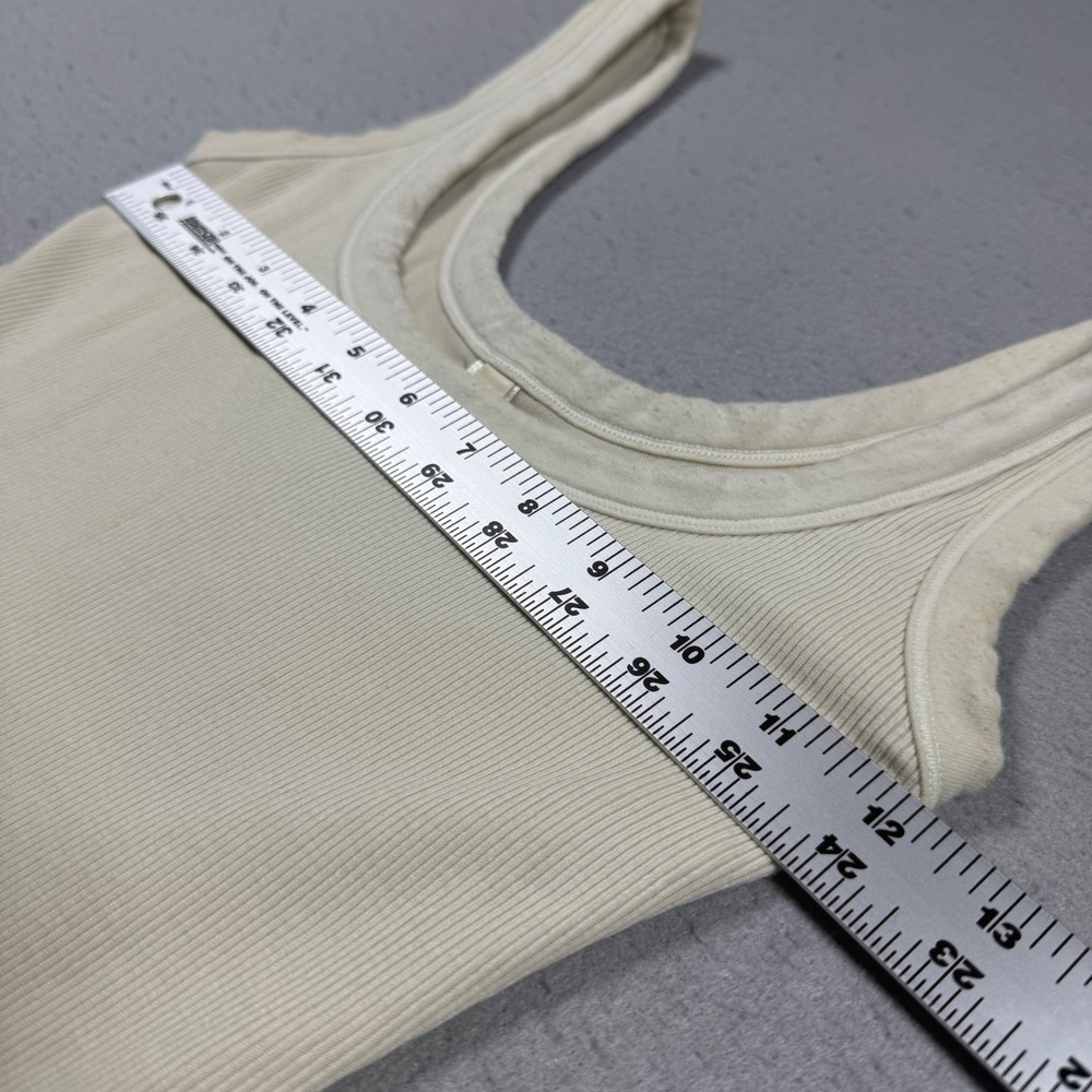 Skims Ribbed Tank Romper Bone Off White Sleeveless Scoop Neck Bodysuit Womens S - Picture 4 of 10